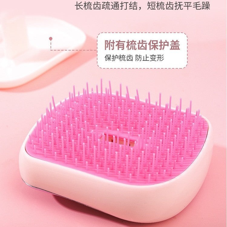 Tt Princess Hair Comb for Children's Curly Hair, Anti-Static, Fluffy, Tangle-Free Air Cushion Comb, Head and Scalp Massage, Electroplated - image 3
