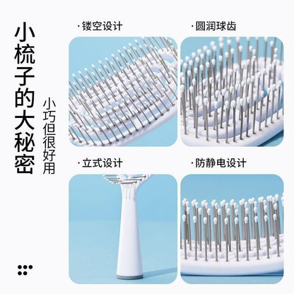 Hollow-Out Rib Comb, Compact and Portable, Perfect for Curling Hair and Creating Volume at the Crown, Cushion Brush for Home Use - image 4