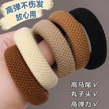 New Thickened High Ponytail Hair Tie Seamless Hair Tie Simple Bun Hair Tie Adult Hair Rope Hair Ring Hair Loop - image 1