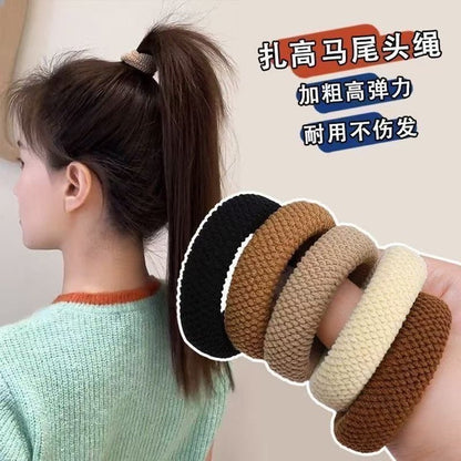 New Thickened High Ponytail Hair Tie Seamless Hair Tie Simple Bun Hair Tie Adult Hair Rope Hair Ring Hair Loop - image 3