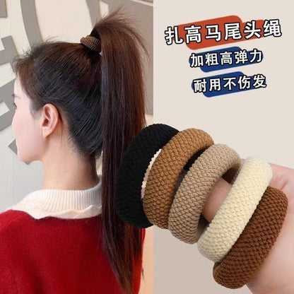 New Thickened High Ponytail Hair Tie Seamless Hair Tie Simple Bun Hair Tie Adult Hair Rope Hair Ring Hair Loop - image 4