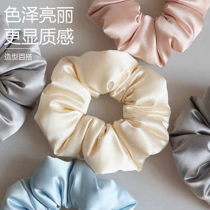 100% Silk Hair Tie, 30 Momme Pillow-Sized Scrunchie with Cotton Filling, Sleep Hair Tie, Mulberry Silk Hair Accessory - image 4