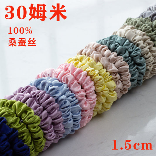 30 Momme Silk Hair Tie for Women, 100% Mulberry Silk Bun Hair Accessory for Children, Parent-Child Style Hair Rope - image 1