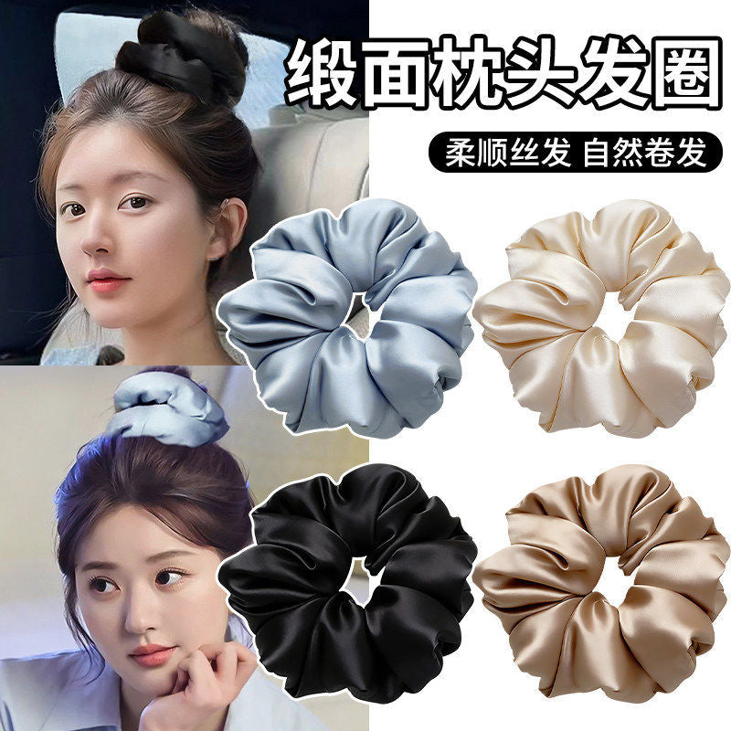 Extra-Large Satin Hair Tie for Women, High-End Luxury Style, Silk Hair Rope, Pillow Filling, Sleep-Friendly, Non-Damaging Hair Accessory - image 1