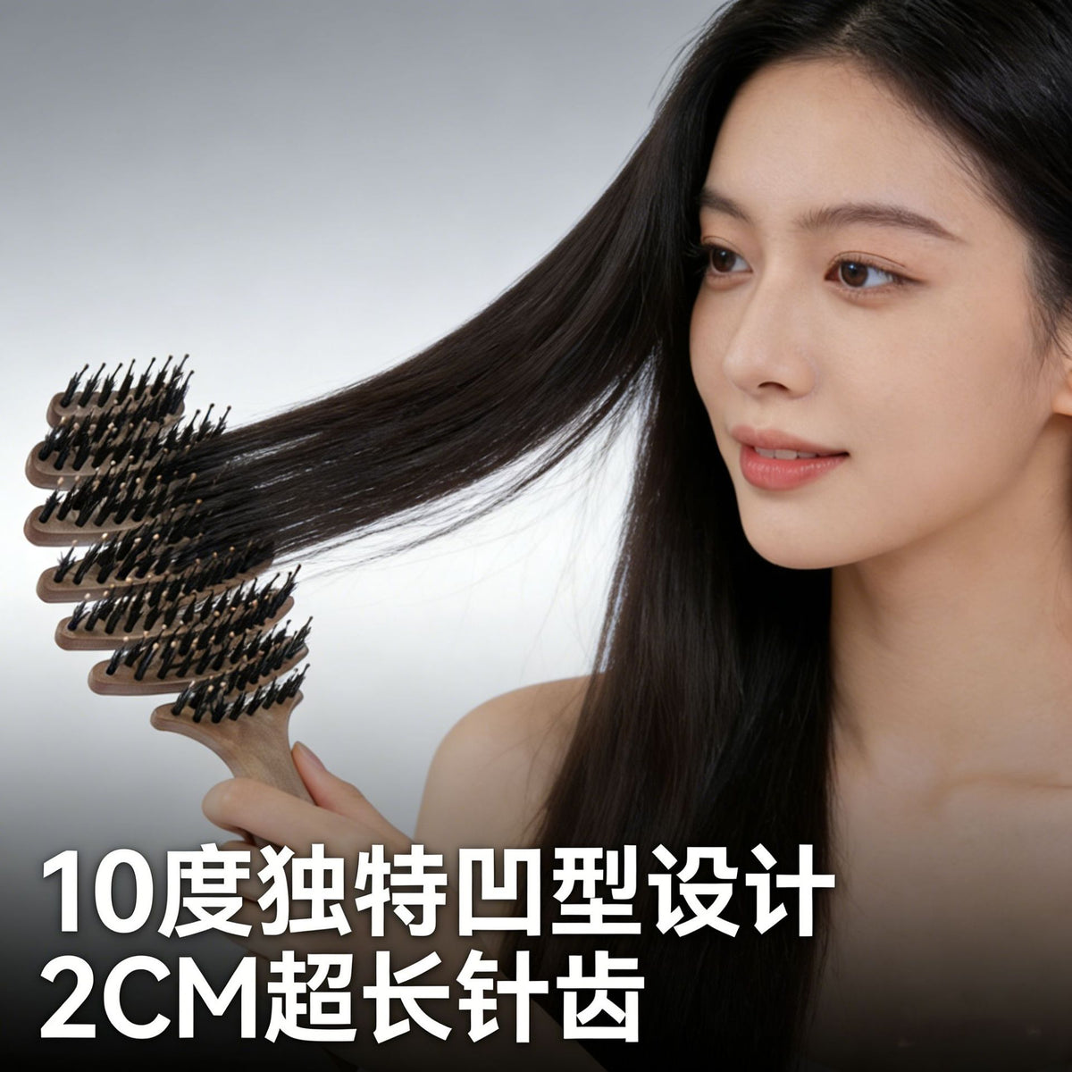 Comb with Pine Cone Bristles for Hair Care, Massage Scalp, Smooth Hair, Add Volume, Air Cushion, Women's Special Comb for Scalp Massage - image 2