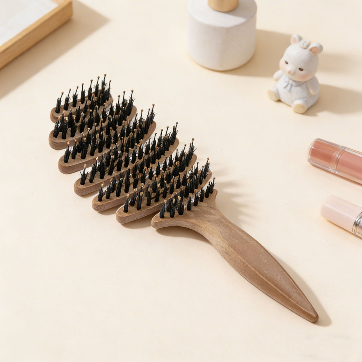 Comb with Pine Cone Bristles for Hair Care, Massage Scalp, Smooth Hair, Add Volume, Air Cushion, Women's Special Comb for Scalp Massage - image 3