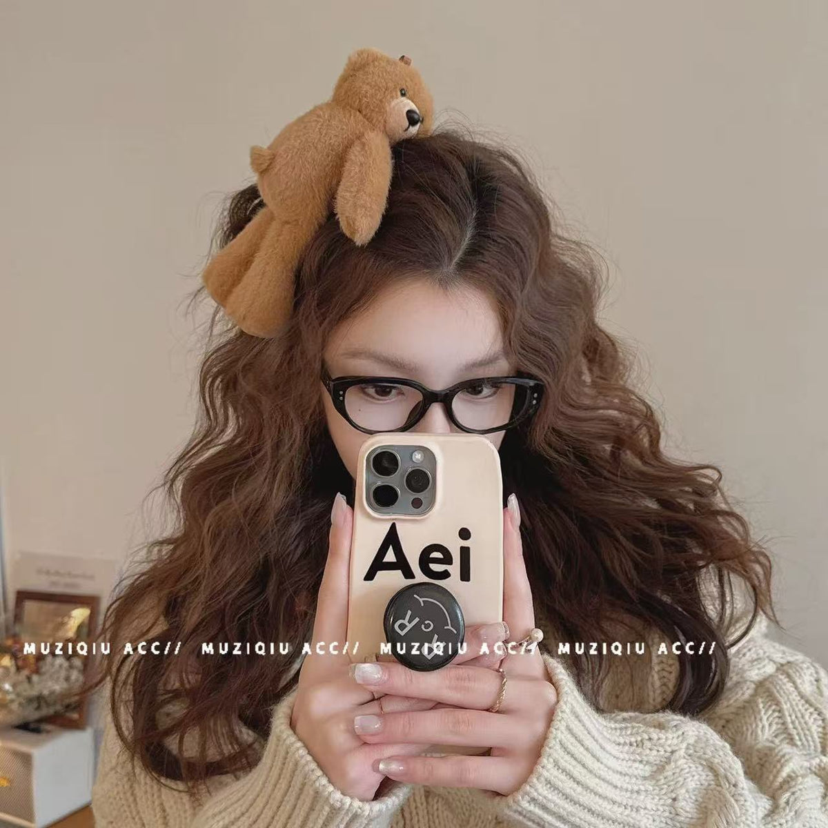 Cute Lying Bear Hair Clip for Women 2026 New High-End Plush Bb Clip Side Bangs Clip Hairpin Top Clip Hair Accessory - image 1