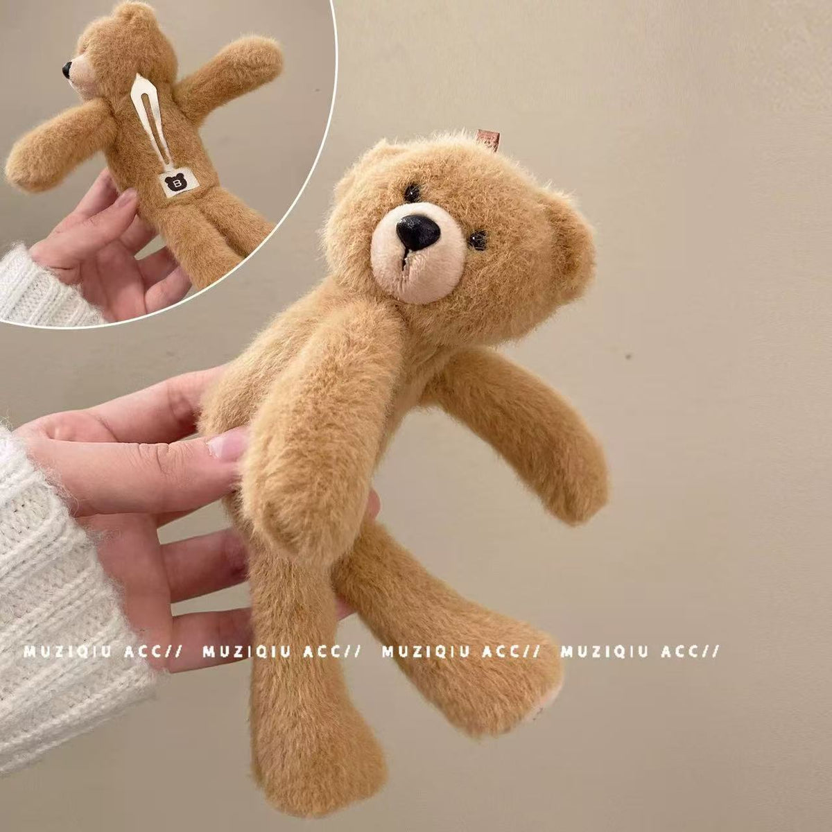 Cute Lying Bear Hair Clip for Women 2026 New High-End Plush Bb Clip Side Bangs Clip Hairpin Top Clip Hair Accessory - image 2