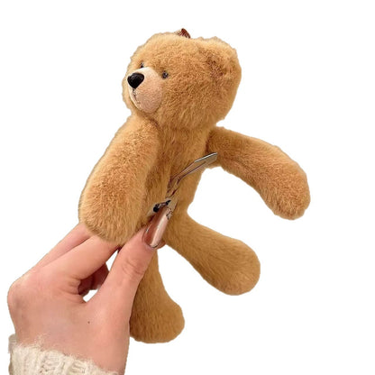 Cute Lying Bear Hair Clip for Women 2026 New High-End Plush Bb Clip Side Bangs Clip Hairpin Top Clip Hair Accessory - image 5