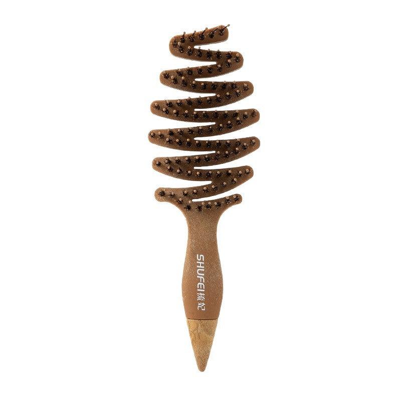 Shufei Pinecone Boar Bristle Hair Care Comb for Volumizing and Curling, Massage Head Smoothing Comb, Hair Nourishing Comb - image 5