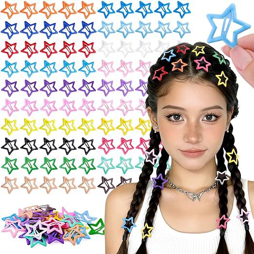 Amazon's Popular Star Hair Clip Accessories Small Star Clip Five-Pointed Star Hair Clip Non-Slip Star Clip 20-Color Set - image 1