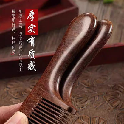 Sandalwood Comb for Smoothing Hair, Suitable for Men, Children, Girls, and Professionals, with Large, Wide, and Fine Teeth - image 2