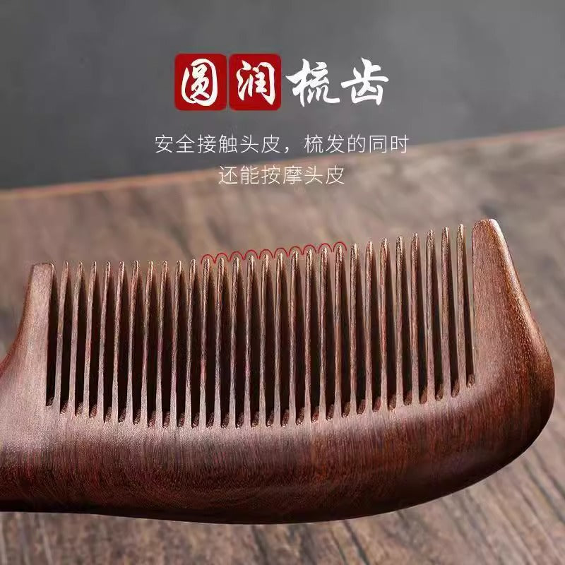 Sandalwood Comb for Smoothing Hair, Suitable for Men, Children, Girls, and Professionals, with Large, Wide, and Fine Teeth - image 3