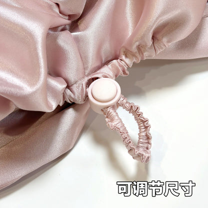 Cross-Border Double-Layer Adjustable Satin Imitation Silk Hair Care Cap, Satin Makeup Cap, Satin Twist Knot Sleep Cap - image 2