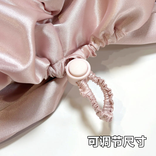 Cross-Border Double-Layer Adjustable Satin Imitation Silk Hair Care Cap, Satin Makeup Cap, Satin Twist Knot Sleep Cap - image 2