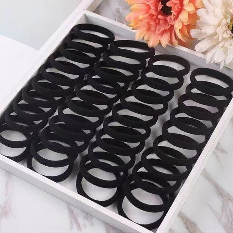 Black Hair Ties 2Cm/3Cm/4Cm/5Cm High Elasticity Rubber Bands Simple Versatile Durable Hair Ropes Wholesale - image 3