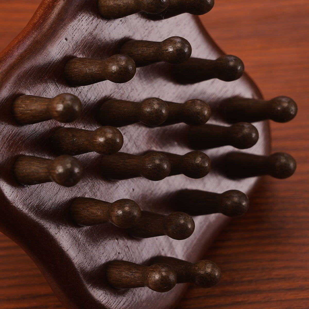 Sandalwood Four-Leaf Clover Comb with Wide Teeth for Smoothing Hair, Souvenir Gift, Scalp Meridian Massage, High Crown Hairbrush, Small Wooden Comb - image 3