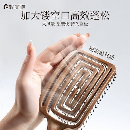 Niliya Hollow Massage Comb Air Cushion Comb for Women, High Crown Volumizing Comb, Anti-Static Hair Comb, Ribbed Comb - image 2