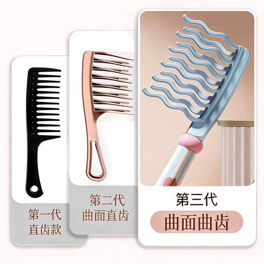 Double-Row Wavy Tooth Comb with Large Teeth for Curly Hair, Wide Teeth That Prevent Tangling, Smoothing Comb for Women with Long Hair, Special Anti-Static Comb - image 2