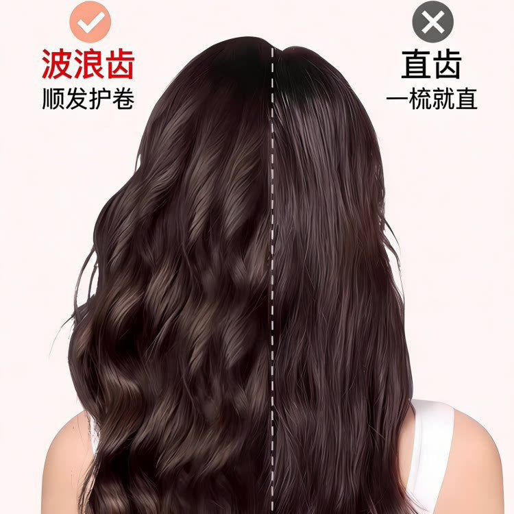 Double-Row Wavy Tooth Comb with Large Teeth for Curly Hair, Wide Teeth That Prevent Tangling, Smoothing Comb for Women with Long Hair, Special Anti-Static Comb - image 3