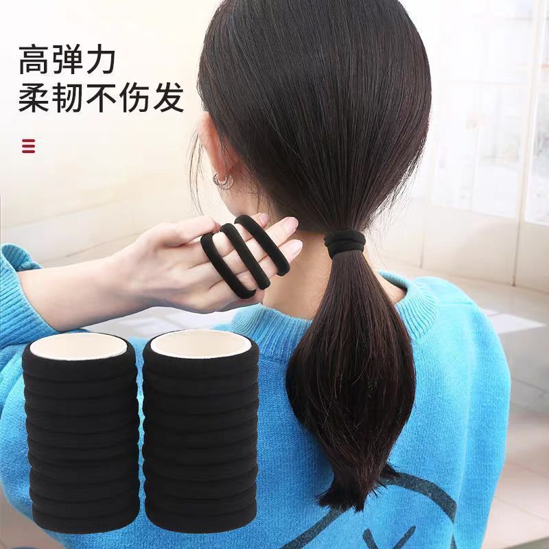 Black Hair Ties Wholesale, Hair Bands for Women, Korean Style High Elasticity Hair Bands That Don'T Damage Hair, Rubber Bands for High Ponytails, Hair Accessories - image 4