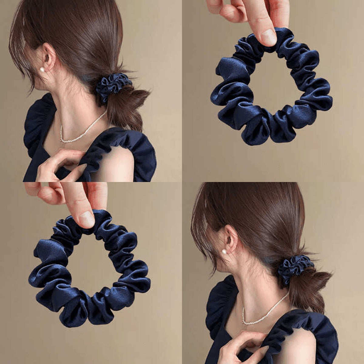 Elegant satin scrunchie for women, 2026 new model, versatile hair tie, high elasticity, durable, suitable for ponytails, hair accessory - image 1
