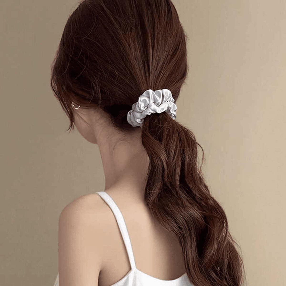 Elegant satin scrunchie for women, 2026 new model, versatile hair tie, high elasticity, durable, suitable for ponytails, hair accessory - image 4