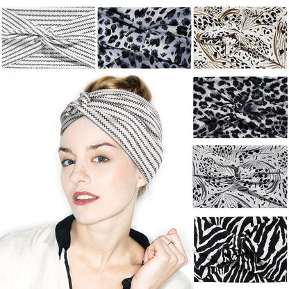 European and American New Style Ultra-Wide Women's Hairband, Elastic Cross Hair Accessory, Yoga Running Sports Sweat-Absorbing Forehead Protector Hairband - image 2