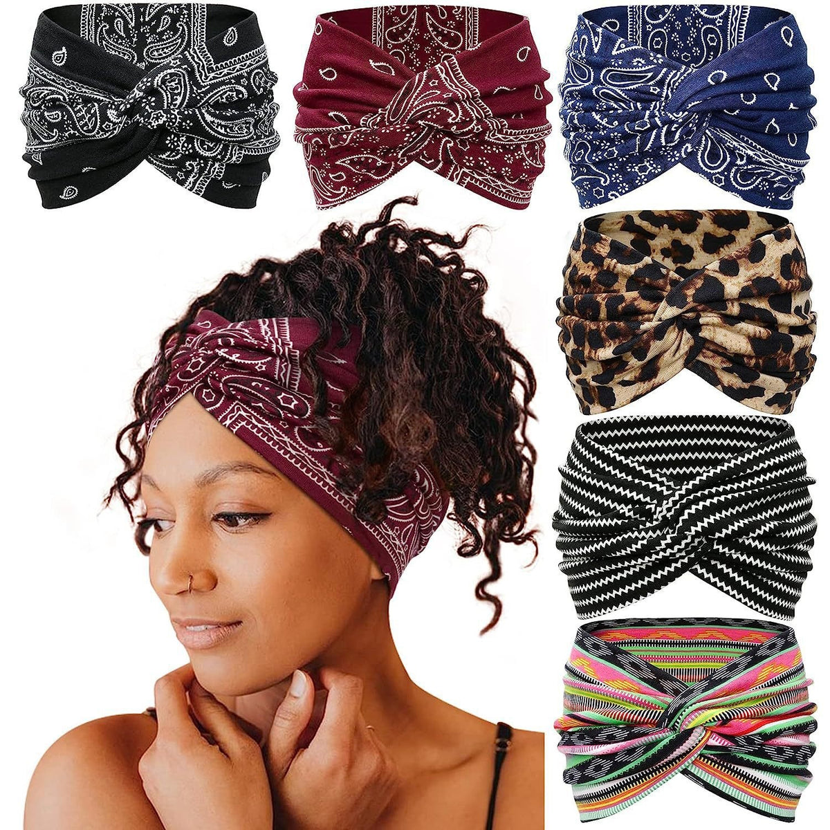 European and American New Style Ultra-Wide Women's Hairband, Elastic Cross Hair Accessory, Yoga Running Sports Sweat-Absorbing Forehead Protector Hairband - image 4