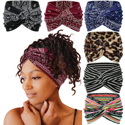 European and American New Style Ultra-Wide Women's Hairband, Elastic Cross Hair Accessory, Yoga Running Sports Sweat-Absorbing Forehead Protector Hairband - image 4