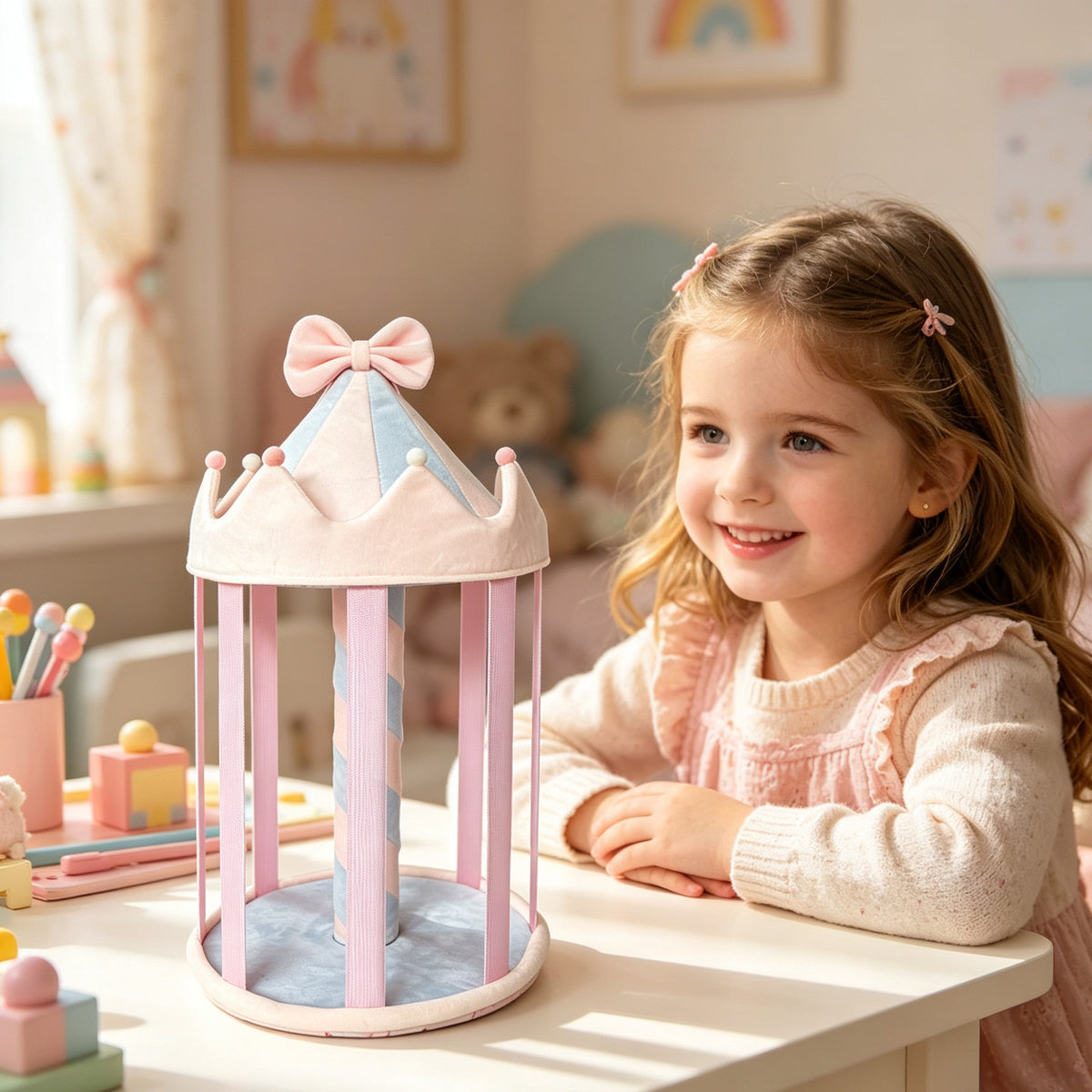 Amazon cross-border desktop organizer for hair clips, storage display rack, rotating carousel, children's storage shelf for babies - image 2