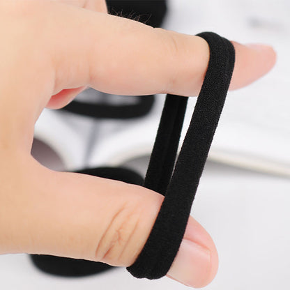 Single-piece wholesale black hair ties for women, Korean style, high elasticity, non-damaging rubber bands for high ponytails, baby hair accessories - image 3
