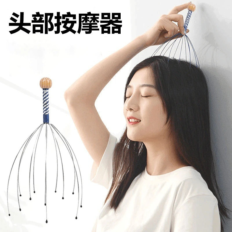 Octopus head massager, five-claw scalp scratcher, itch-relief tool, home daily use for head, neck, and scalp - image 1