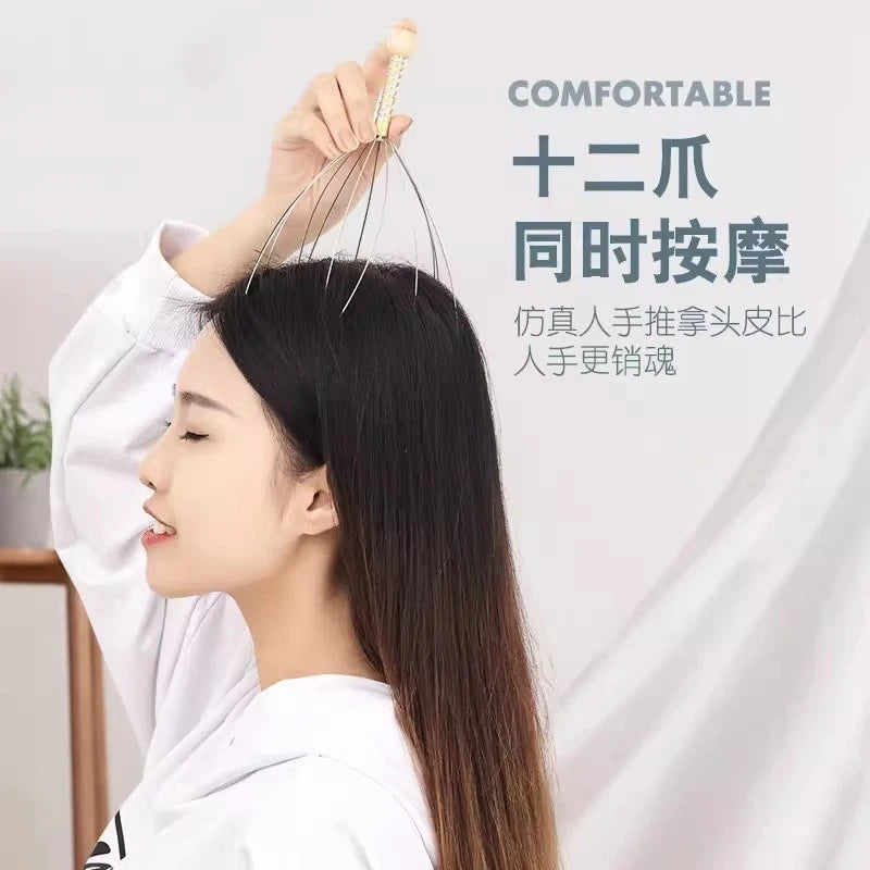 Octopus head massager, five-claw scalp scratcher, itch-relief tool, home daily use for head, neck, and scalp - image 3