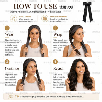 New Cross-Border Model Heat-Free Curling Hairband That Doesn'T Damage Hair, Lazy Sleep Curling Tool, Skin-Friendly High-Elastic Yoga Hairband for Women - image 2
