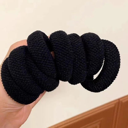 Simple hair tie for women 2025, trendy, thickened and widened ponytail elastic hair band, velvet hat with the character "Fu" - image 3
