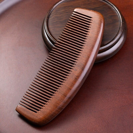 Household Black Sandalwood Comb for Women, Anti-Static Hair Loss Prevention Wooden Comb, Men's Wide-Tooth Curly Hair Comb, Wooden Comb, Peach Wood Comb - image 2