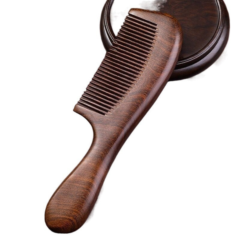 Household Black Sandalwood Comb for Women, Anti-Static Hair Loss Prevention Wooden Comb, Men's Wide-Tooth Curly Hair Comb, Wooden Comb, Peach Wood Comb - image 5