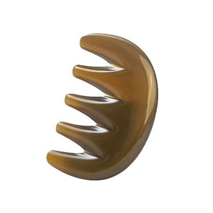 Natural Horn Five-Tooth Comb for Head Massage, Wide-Tooth Meridian Comb, Hair Therapy Comb, Household Comb, Gua Sha Board, Anti-Static - image 5