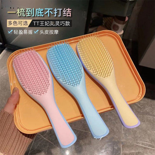 TangleTeezer Princess Comb, Smart Comb for Curly Hair, Massage Handle, Anti-Knotting, Women's Detangling Comb - image 1