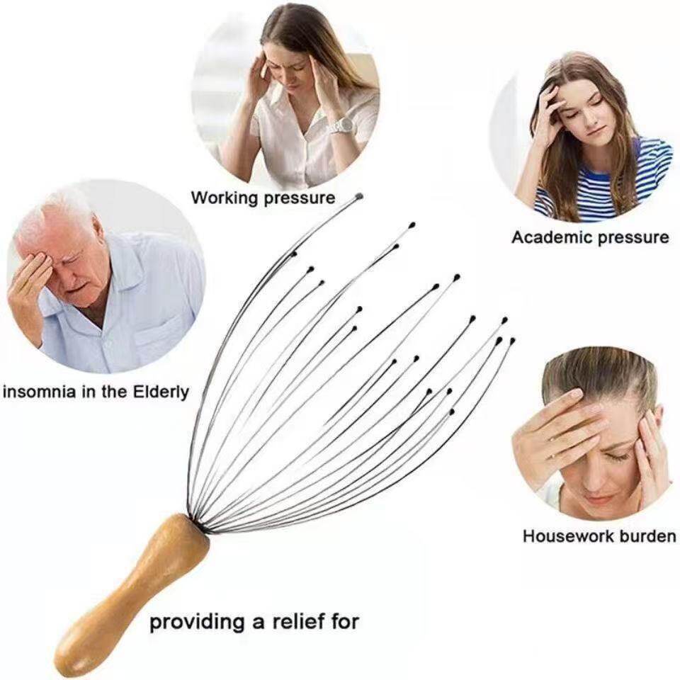 Octopus Head Massager Ear Cleaning Scalp Scratching Itch Massage Meridian Combing Tool Stainless Steel - image 4