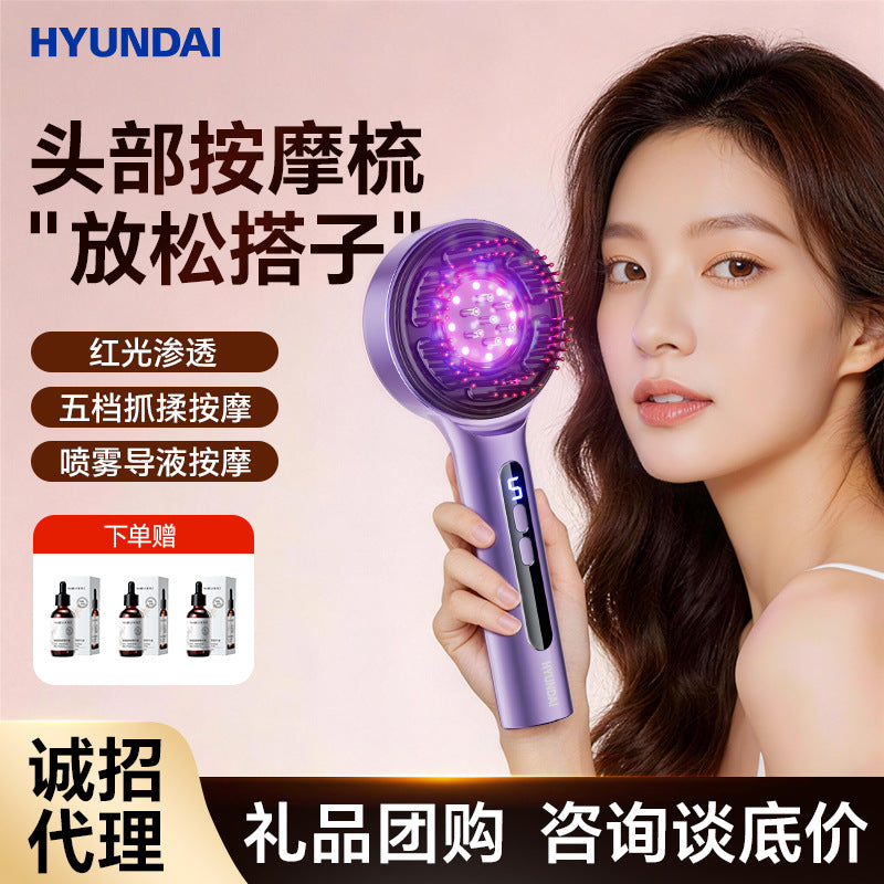 Electric Scalp Massage Comb, Electric Scalp Applicator, Current Comb, Red Light Liquid-Guiding Comb, Head Massage Device for Home Use - image 1