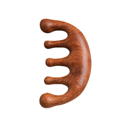 Golden Sandalwood Massage Comb for Meridian Health and Scalp Care, Wide-Tooth Comb for Head Therapy, Wooden Comb with Custom Logo - image 5