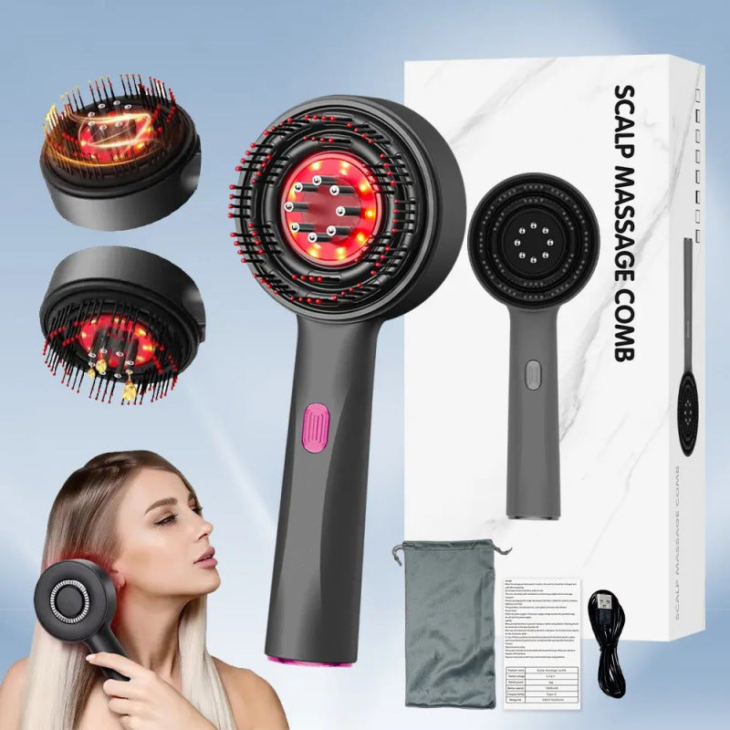 Cross-Border Electric Head Massage Comb, Red Light Comb, Scalp Applicator, Mino Essence Liquid Guide Comb, Special Hair Care Comb - image 1
