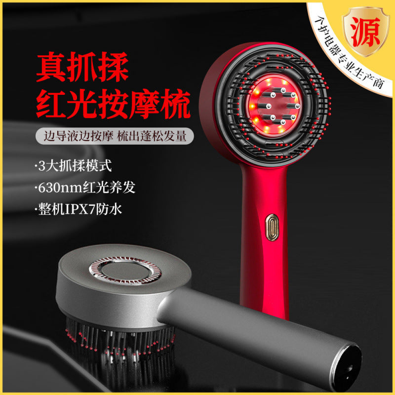 Cross-Border Electric Head Massage Comb, Red Light Comb, Scalp Applicator, Mino Essence Liquid Guide Comb, Special Hair Care Comb - image 2