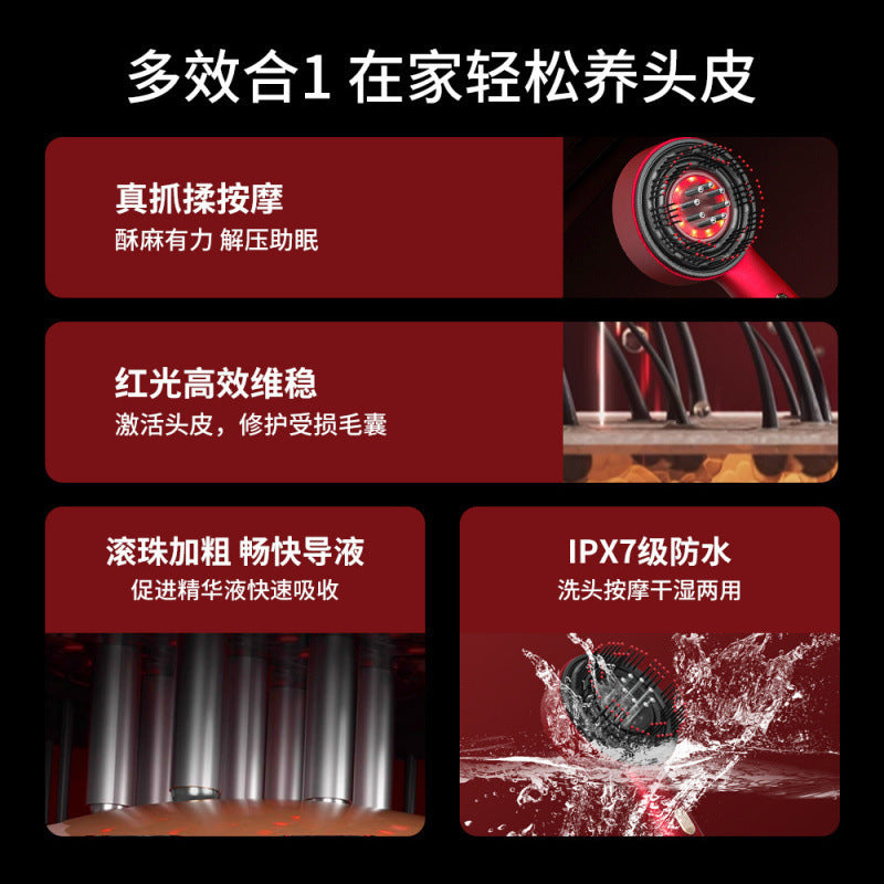 Cross-Border Electric Head Massage Comb, Red Light Comb, Scalp Applicator, Mino Essence Liquid Guide Comb, Special Hair Care Comb - image 4