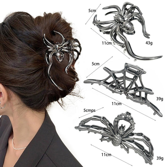 Halloween Hair Clip with Unique Design, Spider Web Claw Clip, Cross-Border Hair Accessory for the Back of the Head, Shark Clip, Spider Hairpin - image 1