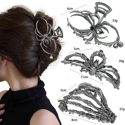 Halloween Hair Clip with Unique Design, Spider Web Claw Clip, Cross-Border Hair Accessory for the Back of the Head, Shark Clip, Spider Hairpin - image 3