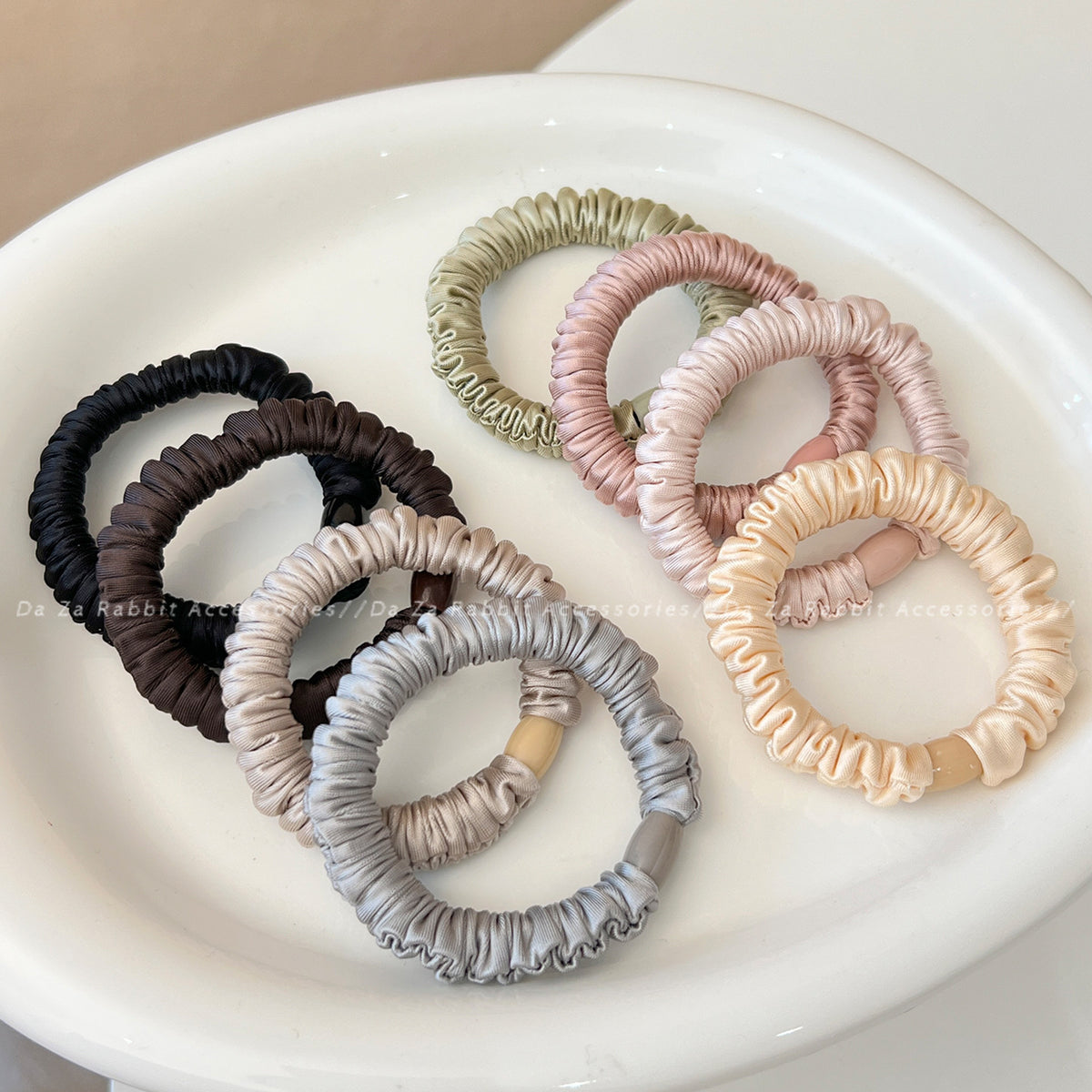 High-Elasticity Pleated Silk Hair Tie, Satin High Ponytail Hair Rope, Durable Rubber Band Hair Accessory for Women - image 2