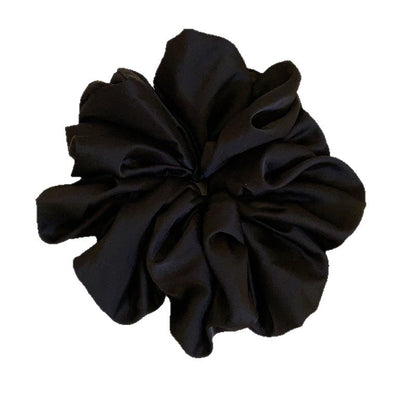Extra-Large Pure White First-Love-Style Girly Scrunchie with Pleats, Anti-Slip Silk-Like High-End Hair Tie, Satin Hair Rope - image 5